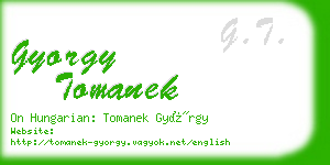 gyorgy tomanek business card